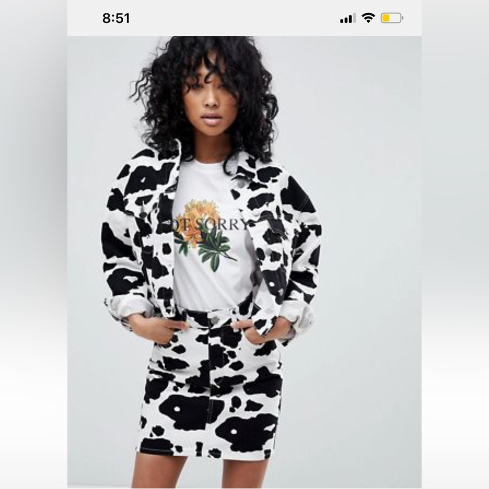 Brand New ASOS Denim Cow print jacket